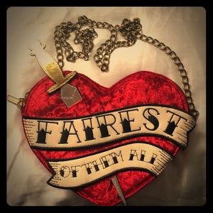 Vintage velvet crossbody bag Disney brass chain